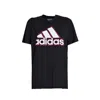 Caban Romantic X Adidas Black Cotton T-shirt Swarovski Applications In Black