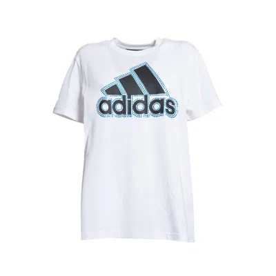 Caban Romantic X Adidas White Cotton T-shirt Swarovski Applications
