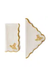 Cabana Botanica Embroidered Linen Napkin In Gold