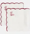 Cabana Botanica Set Of 2 Embroidered Linen Napkins In White