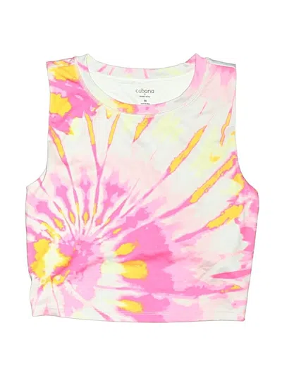 Pre-owned Cabana By Crown & Ivy Swimsuit Top Pink Tie-dye Pattern Swimwear