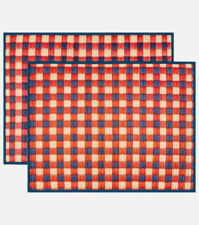 Cabana Capri Set Of Two Placemats In Red