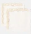 Cabana Emilia Set Of 2 Embroidered Linen Napkins In White