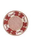 Cabana Floral-embroidery Placemat In Red