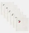 Cabana Floral Medley Set Of 6 Linen Napkins In White