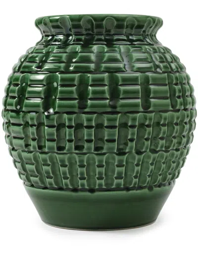 Cabana Geometric Vase (25.5cm) In Green