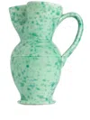 Cabana Glazed Ceramic Pitcher (25.5cm X 15cm) In Green