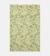 Cabana Iris Floral Printed Linen Tablecloth In Green