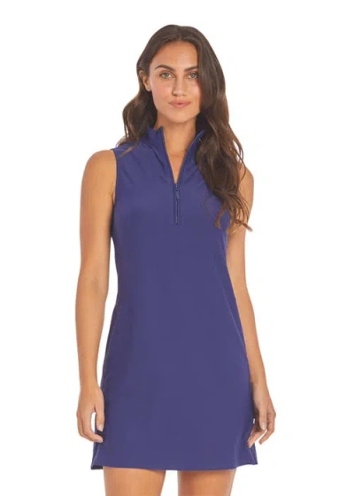 Cabana Life 1/4 Zip Sleeveless Sport Dress In Navy