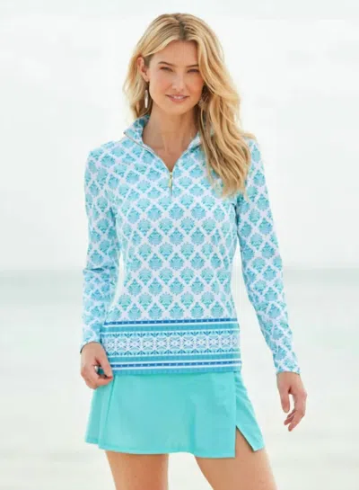 Cabana Life 1/4 Zip Sport Top In Amalfi Coast In Multi