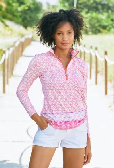 Cabana Life 1/4 Zip Sport Top In Napa In Pink