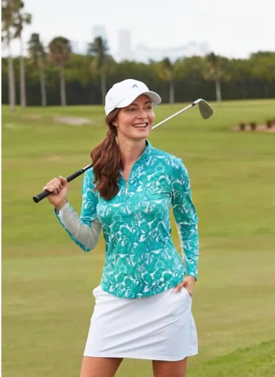 Cabana Life 1/4 Zip Sport Top In St. Pete In Green