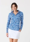 Cabana Life 1/4 Zip Sport Top In Seaside Floral