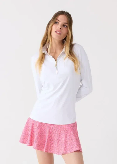 Cabana Life 1/4 Zip Sport Top In White