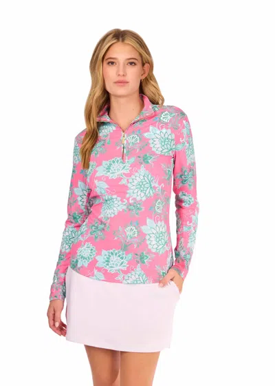 Cabana Life 1/4 Zip Upf 50+ Sport Top In Cote D'azur In Pink