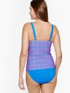 Cabana Life Â® Crystal Cove Embroidered Tankini - Block Geo - Directoire Blue - Xl Talbots