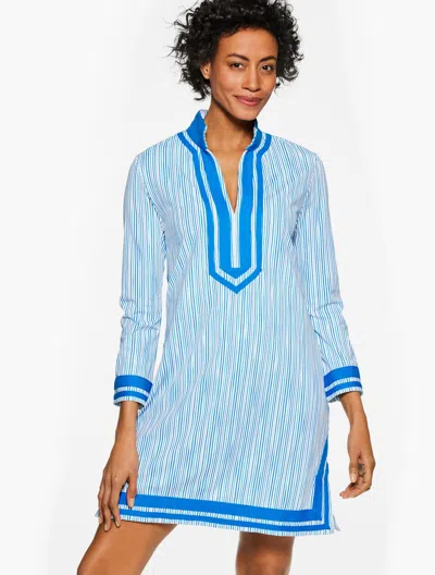 Cabana Life Misses - Â® Palapa Tunic Cover-up - Stripe - Directoire Blue - Xs Talbots