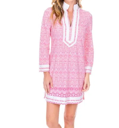 Cabana Life Algarve Tunic Dress In Pink In Animal Print