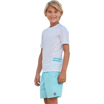 Cabana Life Kids'  Boys Short Sleeve Rashguard In White