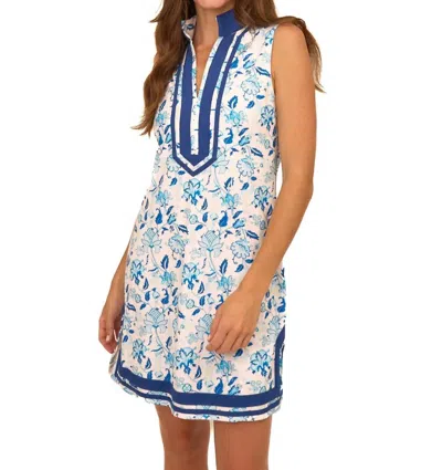 Cabana Life Bubbly Sleeveless Tunic Dress In Blue