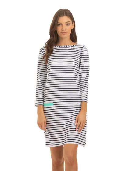 Cabana Life Cabana Shift Dress In Navy Stripe