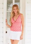 CABANA LIFE CORAL GABLES REVERSIBLE EMBROIDERED TANKINI TOP
