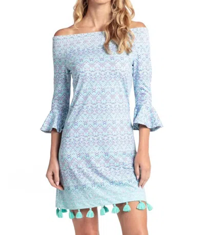 Cabana Life Coverluxe Smocked Dress In Naples In Blue