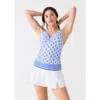 Cabana Life Embroidered Tankini Top In Blue