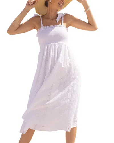 Cabana Life Eyelet Midi Dress In White