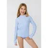 Cabana Life Girls 3-piece Long Sleeve Rashguard Set In Palm Beach