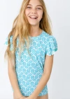 Cabana Life Girls 3-piece Short Sleeve Rashguard Set In Rosemary Beach
