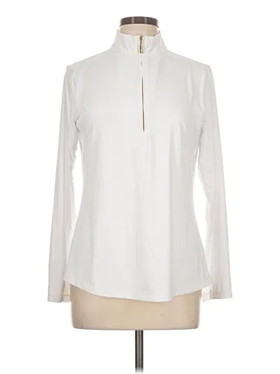 Pre-owned Cabana Life Long Sleeve Blouse In White