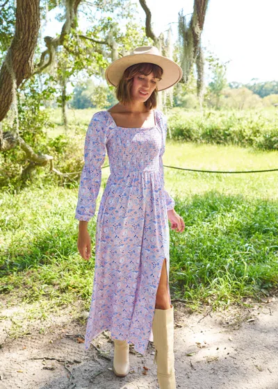 Cabana Life Marion Square Puff Sleeve Maxi Dress In Multi