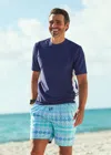 Shop Cabana Life Men's Navy Short Sleeve Rashguard In Blue
