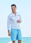 Cabana Life Reversible Swim Trunk In Blue