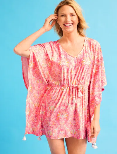 Cabana Life Misses - Â® Fira Caftan Cover-up - Coastal Coral - Small Talbots