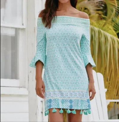 Cabana Life Off The Shoulder Dress In Coastal Cottage