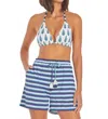 Cabana Life Reversible Triangle Bikini Top In Delray In Blue