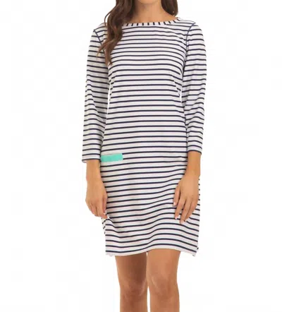 CABANA LIFE SHIFT DRESS IN NAVY STRIPE