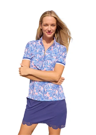 Cabana Life Short Sleeve Performance Top In Palm Beach In Multi