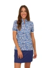 Cabana Life Short Sleeve Collared 1/4 Zip In Seaside Floral
