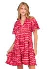 Cabana Life Short Sleeve Tiered Dress In Crimson Game Day