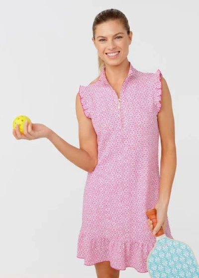 Cabana Life Sleeveless Ruffle Sport Dress In Animal Print