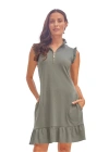 Cabana Life Sleeveless Ruffle Sport Dress In Gold