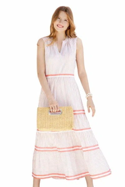 Cabana Life Sleeveless Tiered Maxi Dress In Pink