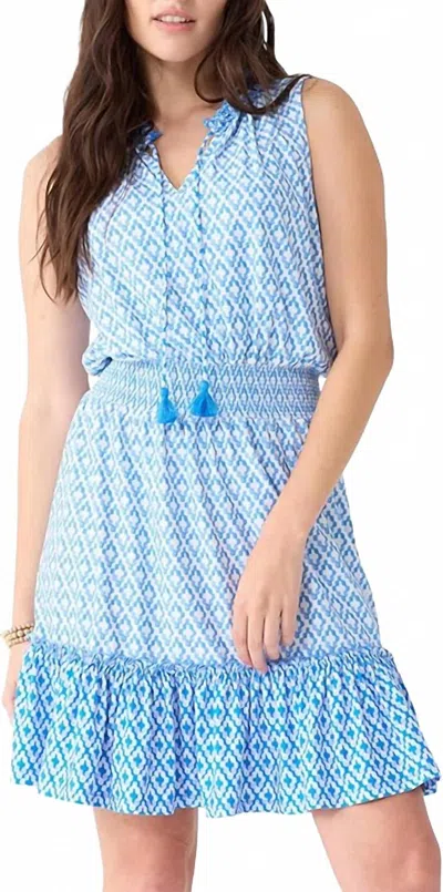 Cabana Life Smocked Waist Dress In Seaside In Blue