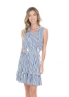 Cabana Life Smocked Waist Dress In Navy/stripe