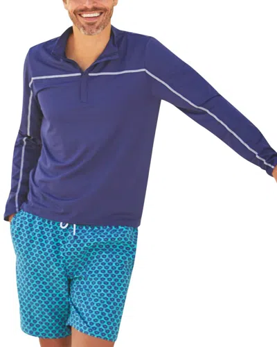 Cabana Life Spot Zip Top Rashguard In Blue