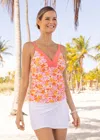 Cabana Life Surfside Beach Tankini Top In Pink