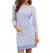 Cabana Life Three-quarter Sleeves Shift Dress In Palm Beach In Multi